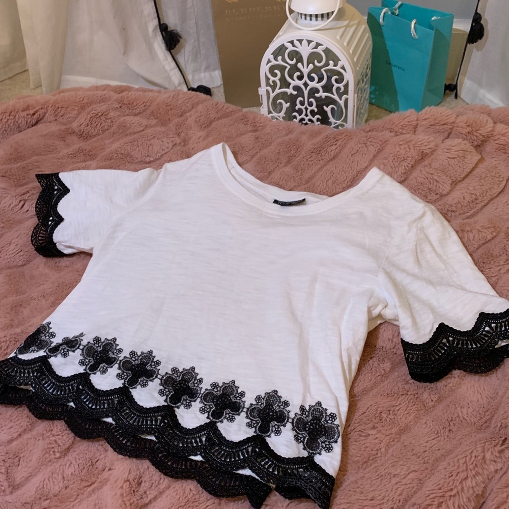 Lace cutout bohemian top